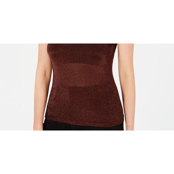 GUESS Women's Lurex Halter Top Mediun Brown Size XL - Picture 3 of 4